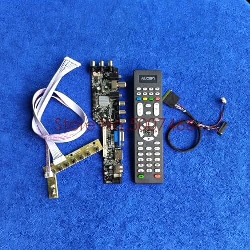 Fit B156XW02 V.0/V.1/V.2 40 pin LVDS upgrade AV VGA USB DVB 1366*768 screen 3663 TV digital LCD controller board DIY Kit