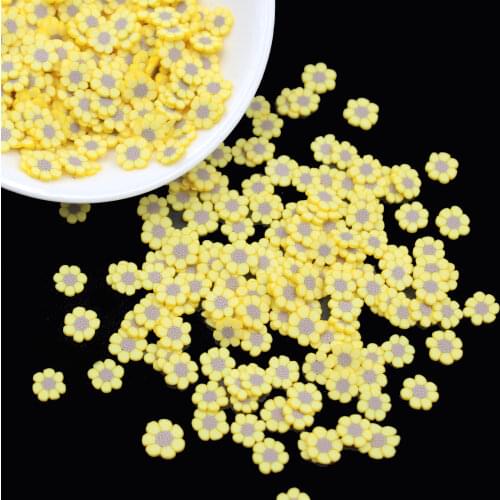 50g/lot Polymer Hot Soft Clay Sunflower Slices Sprinkles for Crafts Making, Diy Filler Accessories
