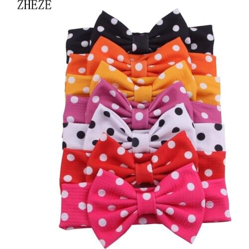 2021 New Arrival Waffle Print Headband 5" Soft Elastic Bows Hairband Kids DIY Hair Accessories Mujer Headwear Gift Boutique