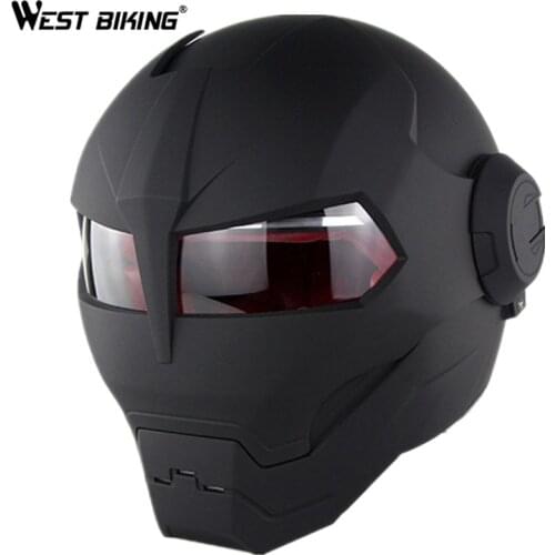 WEST BIKING Motorcycle Bike Full Face Helmet Matt Black Large Size Scooter Open Face Safety Helmet Waterproof Cycle Adult Helmet