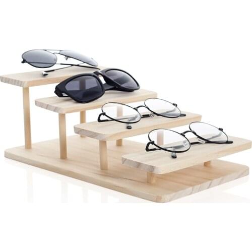 Alley cat solid wood glasses display rack jewelry rack glasses store display props household doll storage rack