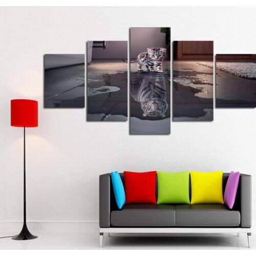 Unframed 5 Piece coco tree and sunset view Modern Home Wall Decor Picture Art HD Print Painting On Canvas Artworks F1663