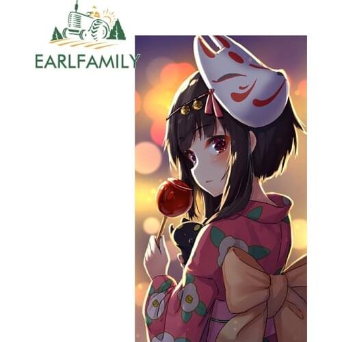 EARLFAMILY 13cm x 7.7cm For Konosuba Megumin Vinyl Car Stickers Sunscreen Waterproof Decal Creative Windshield Laptop Sticker