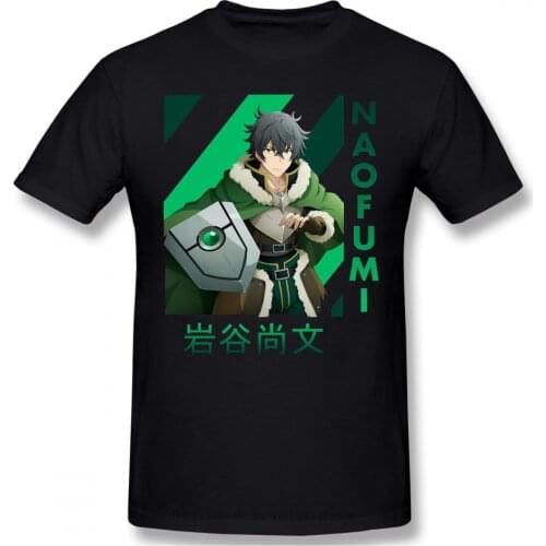 Naofumi Iwatani Print Cotton Funny T Shirts The Rising of the Shield Hero Raphtalia Filo Anime Men Fashion Streetwear