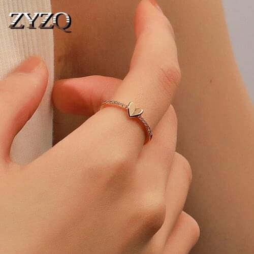 ZYZQ 2021 New Korean Fashion Simple Fold Love Ring For Women ins Geometric Temperament Ring Valentines Day Gift Jewelry