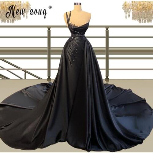 2021 Beading Sweetheart Ball Gown Evening Dress Long Train Prom Dress African Black Plus Size Vestido Women Party Night Gown