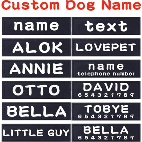 2 Pcs Pu Personalized Dog Tag Dog Name Custom K9 Dog Harness Collar Label Sticker Custom Dog Tag Pet Dog Harness Name Tag