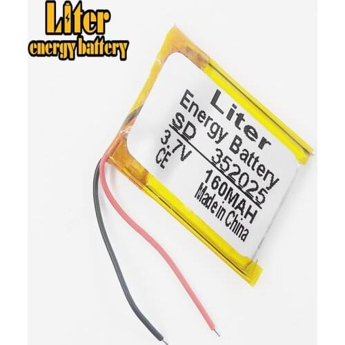 3.7V 352025 160MAH lithium polymer battery MP3 MP4 MP5 small toys Bluetooth stereo e-books GPS PDA Car recorder
