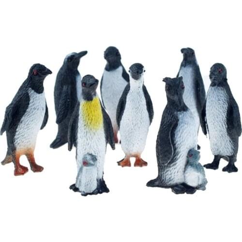 8PCS/Set Simulation Penguin Multiple Modeling Animal Figure Collectible Penguin Models Toy