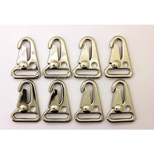 8x HK style 1" sling clips Spring Snap Hook Strap Rifle Gun Attachment white,metal buckle