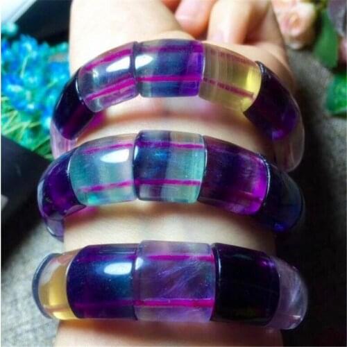 Natural color fluorite crystal bracelet, mens and womens bracelets