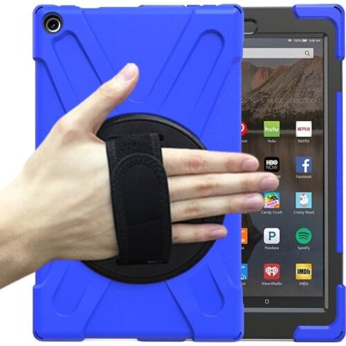 Case For Amazon Fire HD 10 HD10 2019 2018 2017 10.1 inch Heavy Duty Rugged Protection Cover with Kickstand Hand+Neck Strap