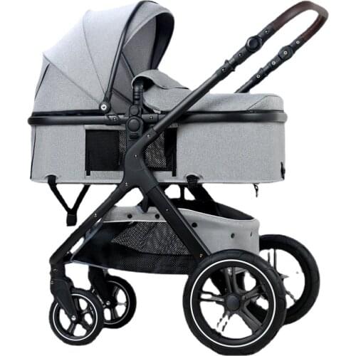 Baby stroller high landscape four-wheeled stroller, light and foldable two-way baby stroller