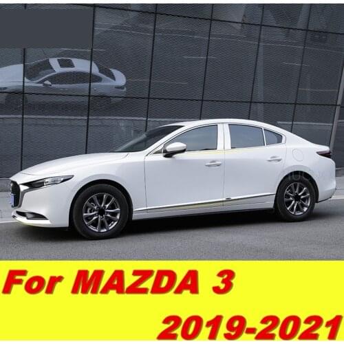 For Mazda3 Mazda 3 2019 2020 2021 Modified stainless steel body light bar Decoration strip sticker car accessories