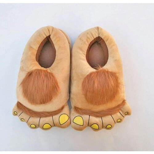 Big Foot Indoor Slippers Warm Winter Home Shoes plush Velvet Comfortable Wood Floor Free shipping Women Men Lovers Special Soft