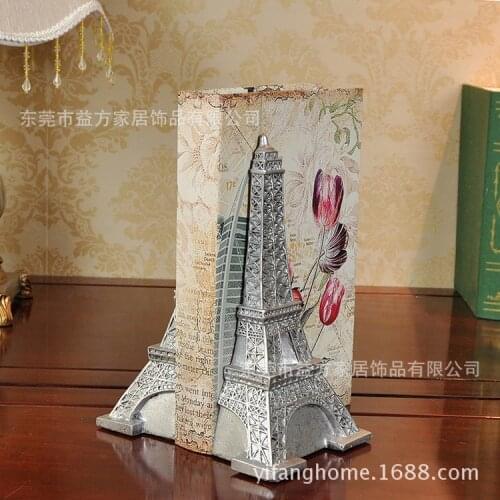 European silver creative book by resin crafts ornaments decorations Eiffel study books bookends