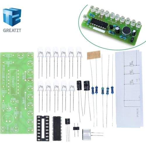 Voice activated LED Water Light Kit CD4017 Lantern Control Fun Electronic Production Teaching Training Diy Electronic Kit Module