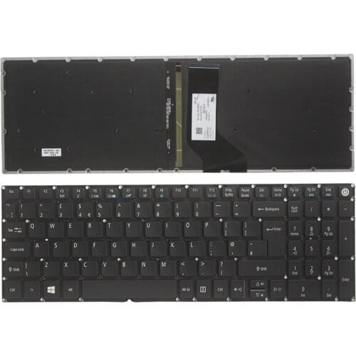 NEW UK laptop keyboard for ACER Aspire E5-523 E5-523G E5-553 E5-553G E5-575 E5-575G E5-575T E5-774 UK keyboard with Backlight