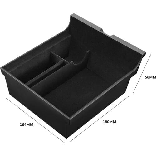For Tesla Model3 Car Central Armrest Storage Box for Tesla Model 3 2021 Accessories Center Console Flocking Organizer Containers
