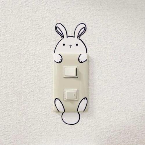 Rabbit Light Switch Sticker Handmade Removable Wall Decor Manga Decal 3SS0160