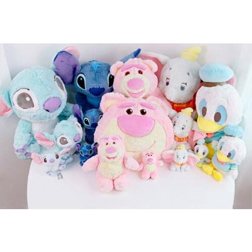 Cute Cartoon Anime Disney Stitch Donald Duck Dumbo Lotso Soft Stuffed Plush Doll pillow Toy For Girls Gifts