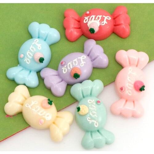 20 pcs random color mix resin candy Resin Flatback Miniature food Art Supply Decoration Charm Craft