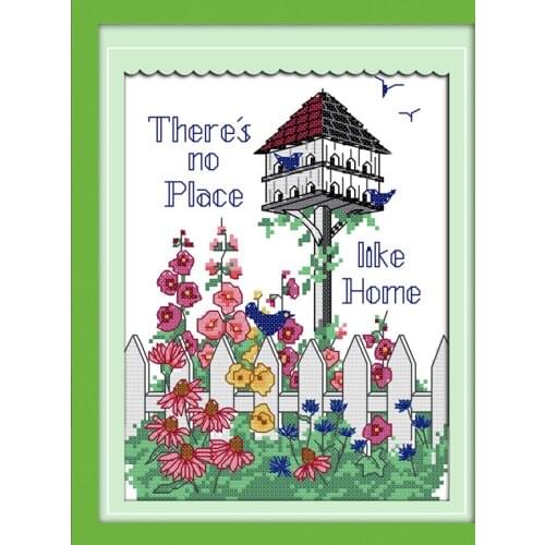 Warm harbor cross stitch kit flowers bird home 14ct 11ct count print canvas stitching embroidery DIY handmade needlework plus