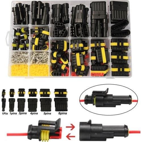New Waterproof 1/2/3/4/5/6 Pin Electrical Wire Connector Kit 300V 12A Car Marine Sealed Terminals Wire Connector For Car Truck