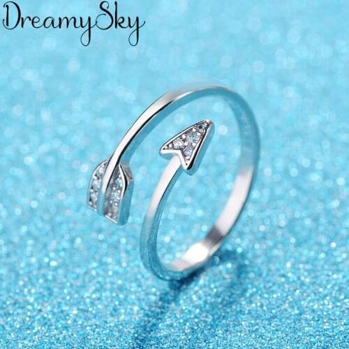 Wholesale Fashion Silver Color Cupid Arrow Love Ring Gift For Women Ladies Luxury Jewelry Engagement Open Rings Anillos