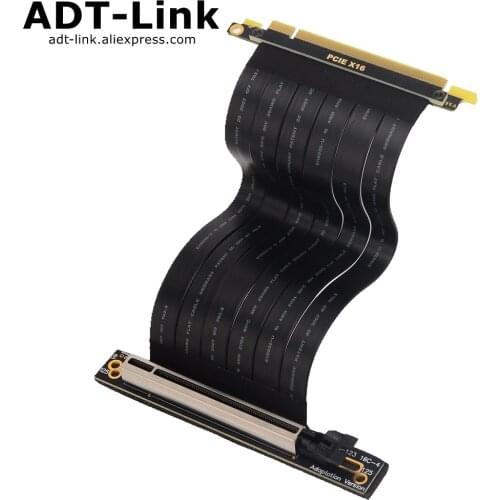 PCIe 3.0 x16 Extension slot 360° PCI Express 3.0 16x Riser Ribbon Extender Cable Slot Reverse 360 Degree For Video Card Upright