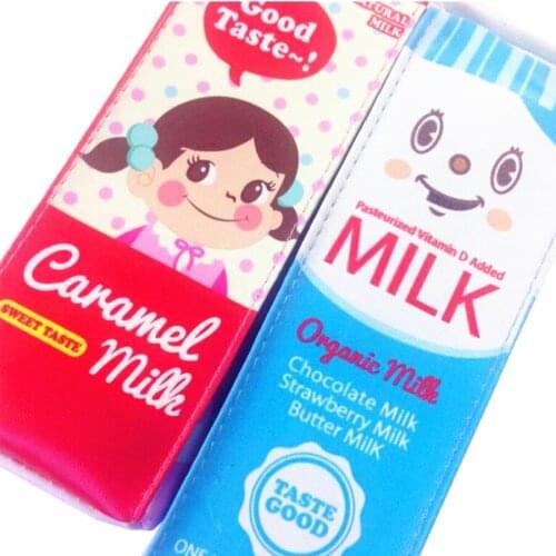 10pcs/lot Milk box design stationery bag pencil bag storage bag pencil box zipper pencil bag student office supplies wholesale