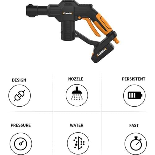 Portable Wireless Multifunctional Cordless Pressure Cleaner Washer Water Hose Nozzle Pump with Battery