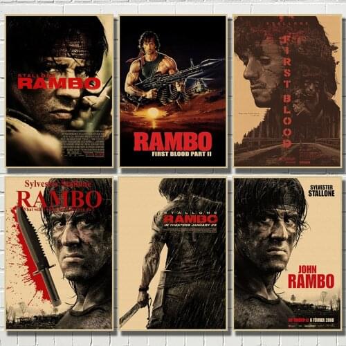 First Blood Movie kraft paper poster Vintage Posters Home Bar Living Decor kraft Paper high quality poster wall sticker