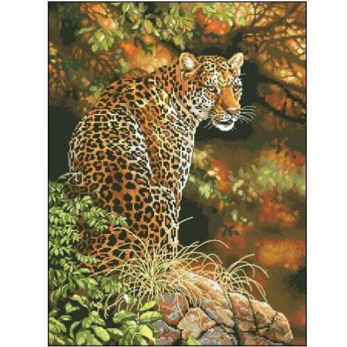 Embroidery Package Free Shipping Cross Stitch Kits Leopard Animal