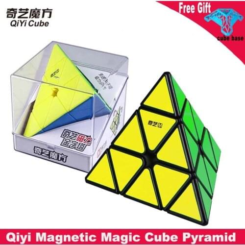 Qiyi Magnetic Black Magic Cube Pyramid Mofangge Pyramid MS Speed Cube stickerless Magnets cubo magico Educational Toys
