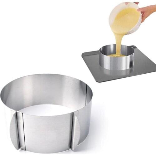 6-12 Inch Adjustable Round Mousse Mould Stainless Steel Baking Accessories