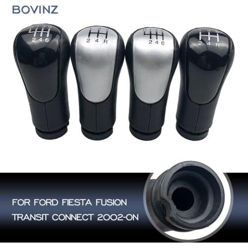 5/6 Speed Car Gear Shift Knob Lever Shifter Stick Pen Arm Headball Black Silver For Ford Fiesta Fusion Transit Connect 2002-On