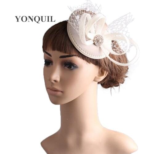 Sinamay Fascinator Headwear Colorful Mesh Race Occasion Show Hair Accessories Gril Millinery Cocktail Hats Multiple Color MYQ102