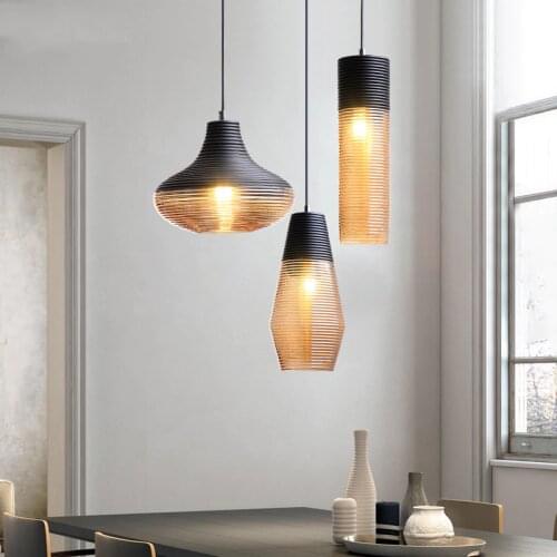 Nordic Restaurant Pendant Lights Modern Art Coffee Shop Personalized led lamp Kitchen Lights Hanging Industrial Glass Lamp