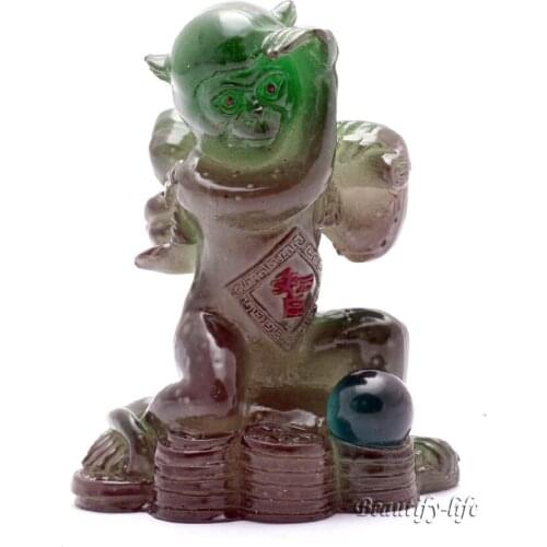 Green Monkey,Lucky Charms,Chinese zodiac,Shenxiao,Allochroic Mascot,fengshui Ornament,novel gifts,best present,Tea pet,S1015AH