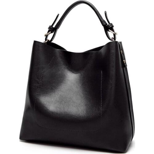 Large Capacity Women Tote Shoulder Bag Bucket Handbag Bag Casual Shoulder Bag PU Leather Ladies Soft Shopping Tote bag