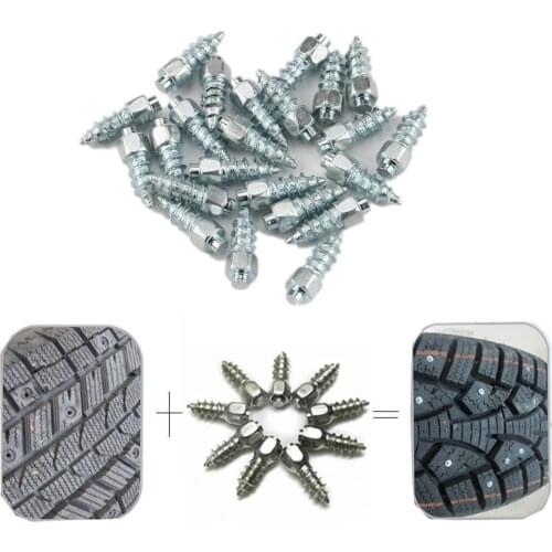 100Pcs 4x12mm Anti-slip Alloy Tire Studs Snow Spikes with Wrench for SUV ATV 2021 Newest