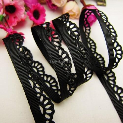 1410115, hot sale 15mm hollow Flowers solid Grosgrain Ribbon, DIY handmade materials,Clothing accessories,Gift Wrapping