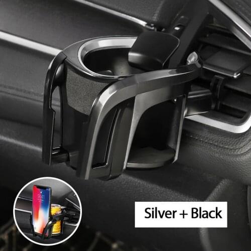 2 In 1 Car Cup Holder Phone Holder Outlet Air Vent Cup Rack Insert Stand Holder Phone Support Drink Bottle Stand Container