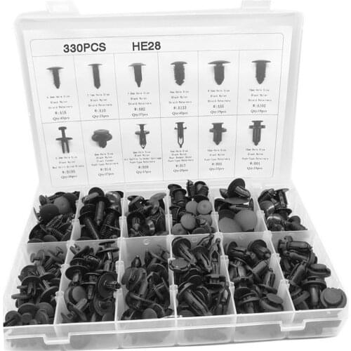 330PCS 12 Sizes Auto Fastener Clip Mixed Car Body Push Retainer Pin Rivet Bumper Door Trim Panel Retainer Fastener Kit