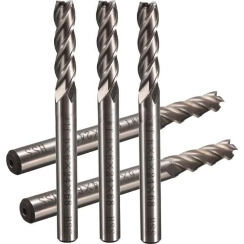 5pcs New Extra Long 6mm 4 Flute HSS & Aluminium End Mill Cutter CNC Bit Extended