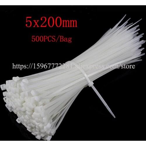 500PCS 5x200mm cable tie Assorted Self-locking Nylon Cable Ties multicolor Plastic Zip Tie Loop Wire Wrap Zip Ties Many colors