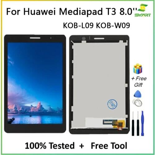 8.0" LCD Screen For Huawei MediaPad T3 8 KOB-L09 KOB-W09 LCD Display Replacement +Touch Screen Glass Digitizer Plane Assembly