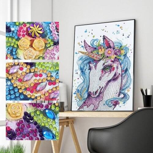 Special Shaped 5D DIY Diamond Painting Colorful Running Horse Crystal Diamond Embroidery Cross Stitch Rhinestone Painting