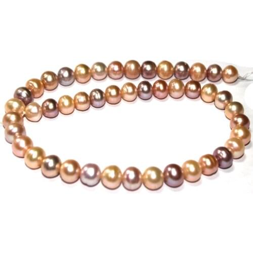 Free Shipping BGSJ 10mm High Quality AAA Pink Purple Real Natural Genuine Round Pearl Stone Loose Beads 15"